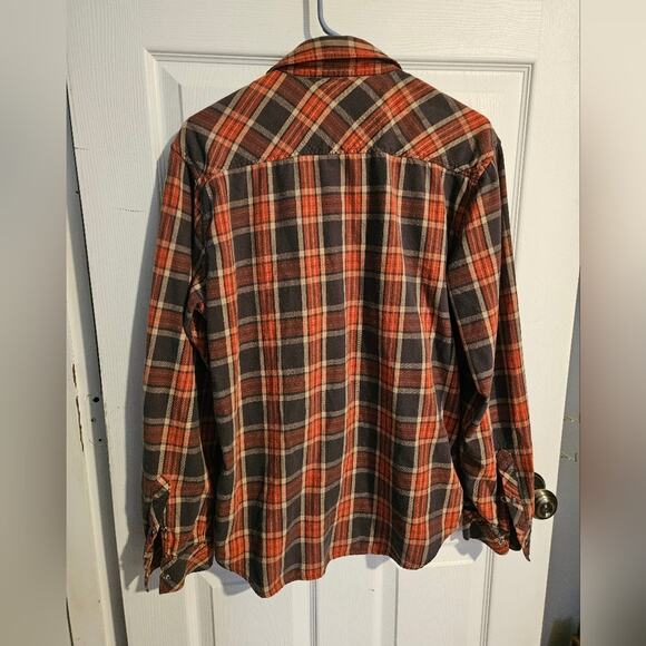Men's Long sleeved plaid shirt Snap front size L - Picture 4 of 9